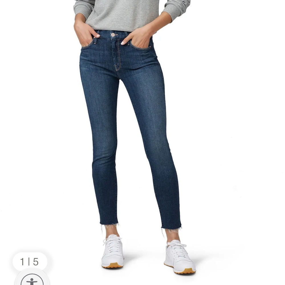 Mother Looker Ankle Fray Skinny Jeans